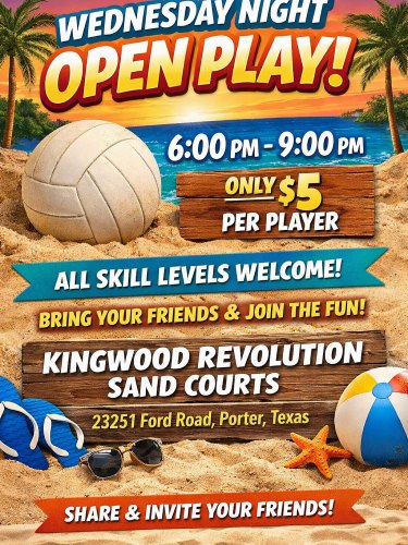Open Play Volleyball at Kingwood Revolution